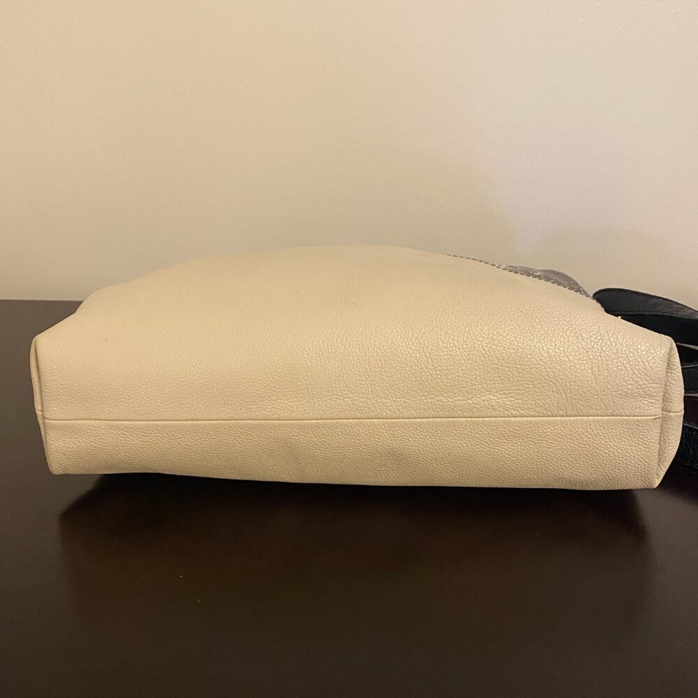 Fossil Amelia Python White Leather Black Hobo Cro… - image 7